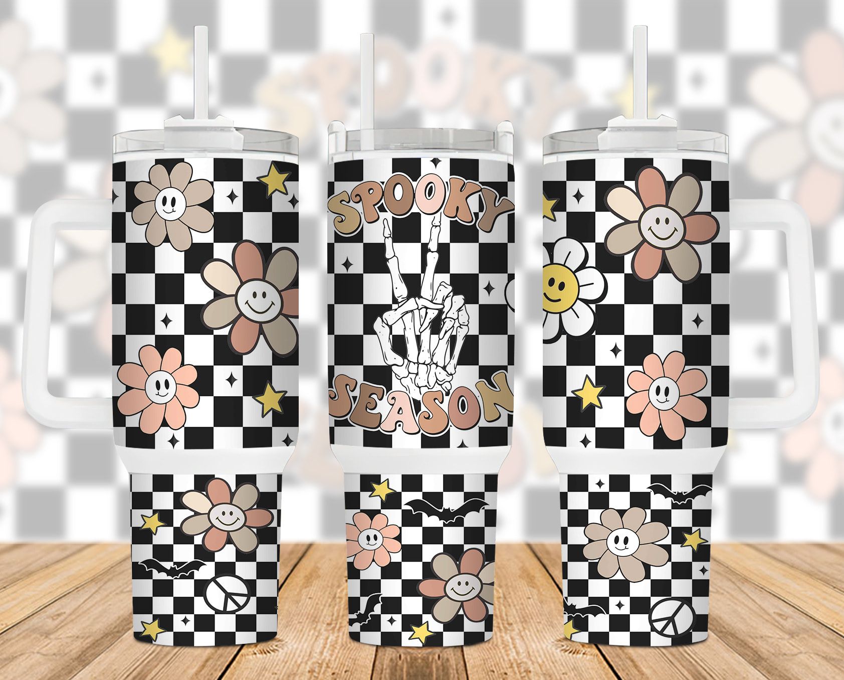 Spooky Season Retro Halloween 40 Oz 2 Piece Tumbler Wrap Spooky Season Retro Halloween 40 Oz 2 Piece Tumbler Wrap