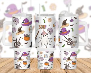 Spooky Vibes Halloween 40 Oz 2 Piece Tumbler Wrap