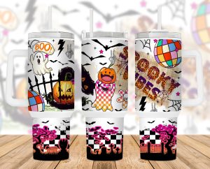 Spooky Vibes Halloween Retro 40 Oz 2 Piece Tumbler Wrap
