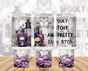 Spooky Witchy 40 Oz 2 Piece Tumbler Wrap
