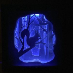 Squirrel 3D Paper Cut Light Box Template