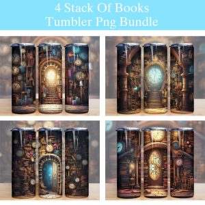 Stack Of Books Librarian Tumbler Png