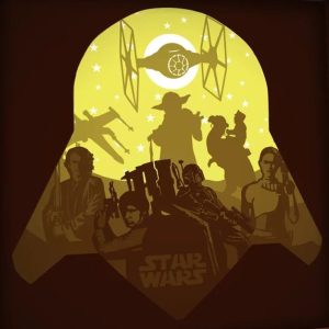 Star Wars Mandalorian 3D Paper Cut Light Box Template