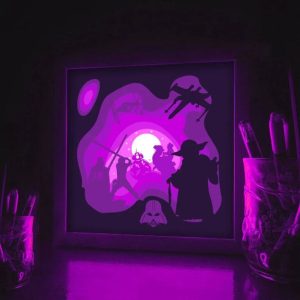 Star Wars Mandalorian – 3D Paper Cut Template Light Box SVG Digital Download Files