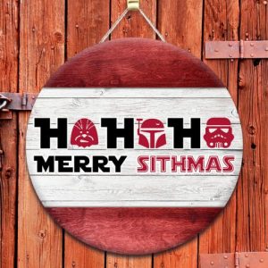 Starwars Christmas Round Door Hanger PNG