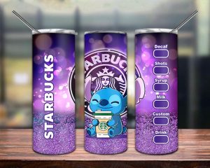 Stitch Coffee Purple Tumbler Png