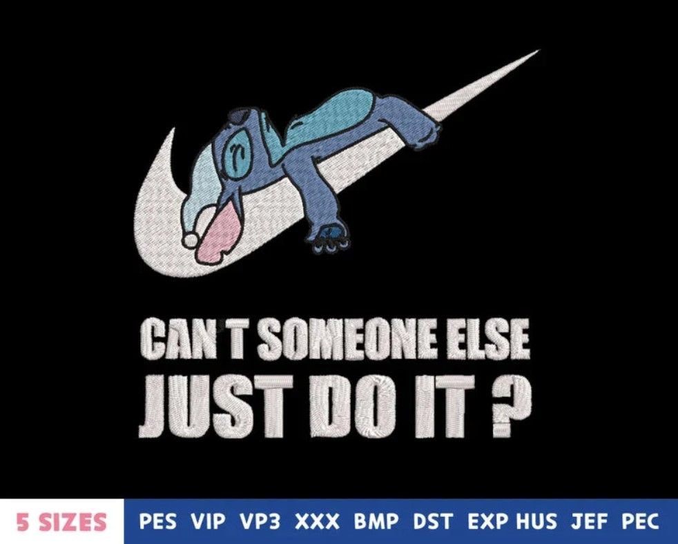 Stitch Funny Just Do It Cartoon Embroidery Design Stitch Funny Just Do It Cartoon Embroidery Design