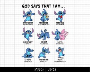 Stitch God Says I Am Png