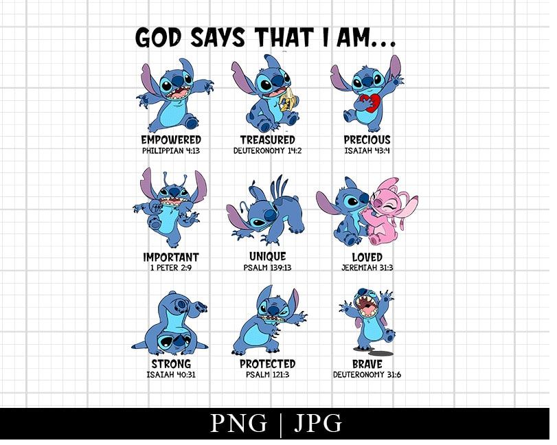 Stitch God Says I Am Png Stitch God Says I Am Png