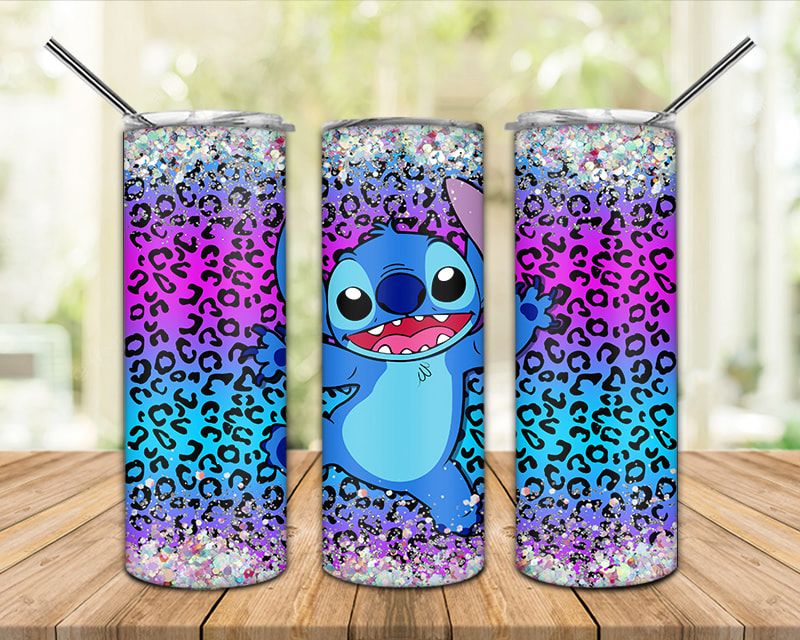 Stitch Leopard Glitter Tumbler Png Stitch Leopard Glitter Tumbler Png