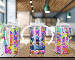 Stitch Splash Straight Sippy Cup Sublimation Design