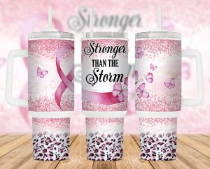 Stronger Than The Storm 40 Oz 2 Piece Tumbler Wrap