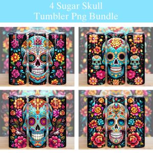 Sugar Skull Mandala Tumbler Png 2