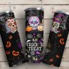 Sugar Skull Trick Or Treat Halloween Tumbler Wrap, Skull Tumbler PNG