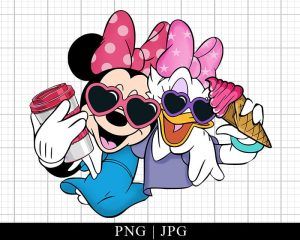 Summer Minnie And Duck Watercolor Png Files
