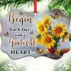 Sunflower Begin Each Day With A Grateful Heart Ornament PNG - Customvouge