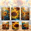Sunflower Sunset Floral 40 Oz 2 Piece Tumbler Wrap