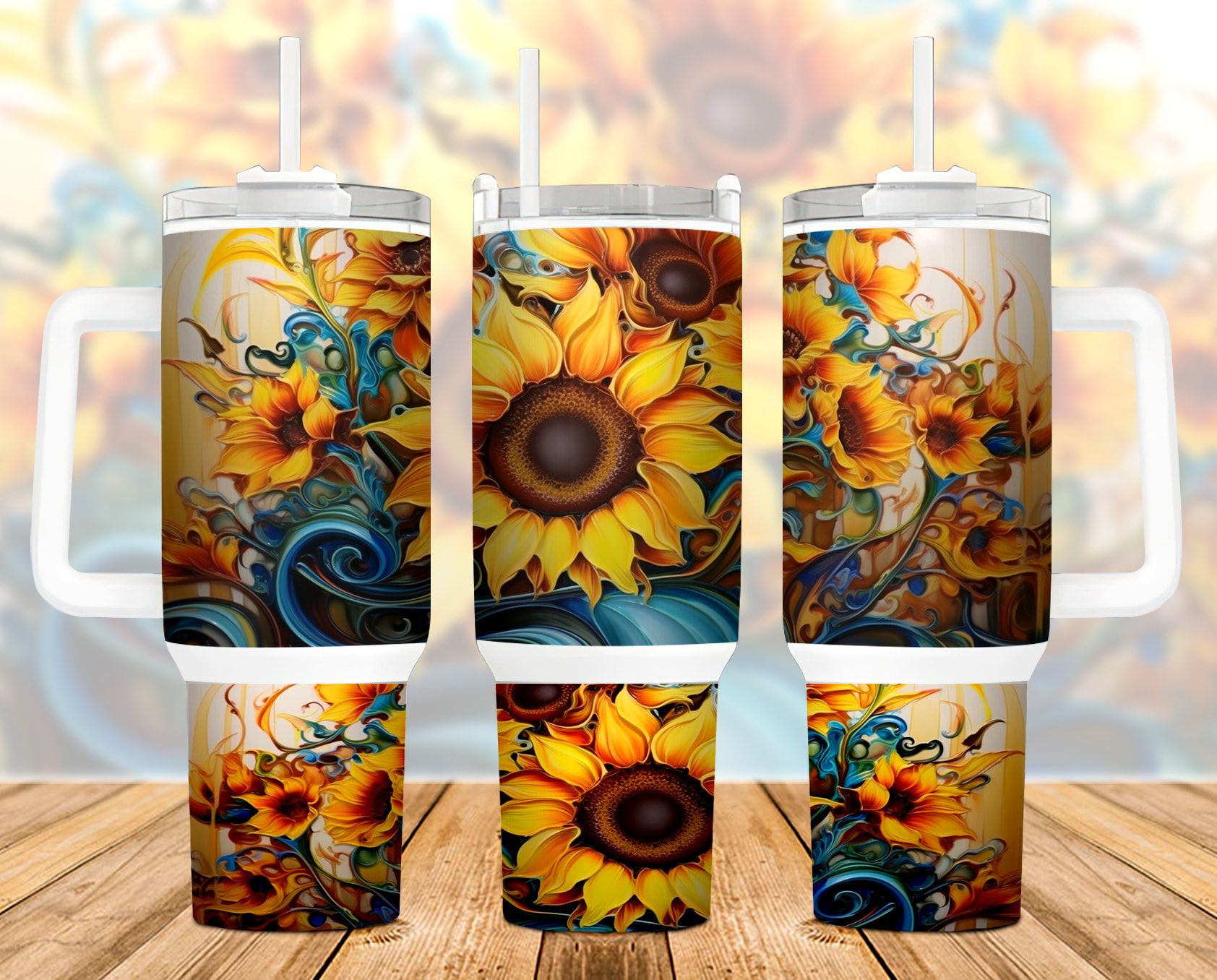 Sunflower Sunset Floral 40 Oz 2 Piece Tumbler Wrap Sunflower Sunset Floral 40 Oz 2 Piece Tumbler Wrap