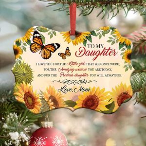 Sunflower To My Daughter Ornament PNG, Benelux Christmas Ornament