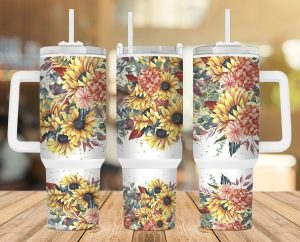 Sunflowers 40 Oz 2 Piece Tumbler Wrap