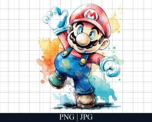 Super Mario Game Watercolor Png Files