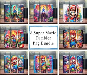 Super Mario Video Game Bundle Tumbler Png