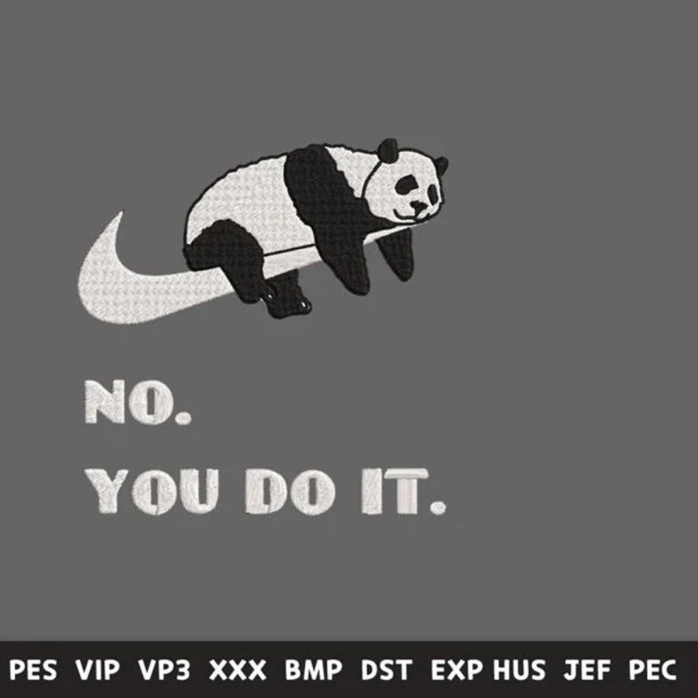 Swoosh Panda Embroidery Design Swoosh Panda Embroidery Design