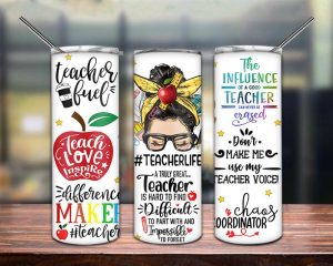 Teacher 20 Oz Skinny Tumbler Teacher Tumbler Sublimation Design