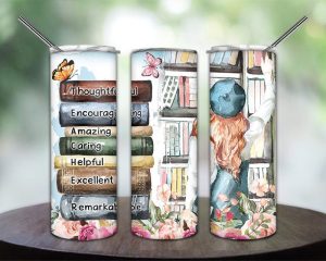 Teacher Books Tumbler Png