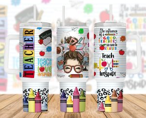 Teacher Life 40 Oz 2 Piece Tumbler Wrap