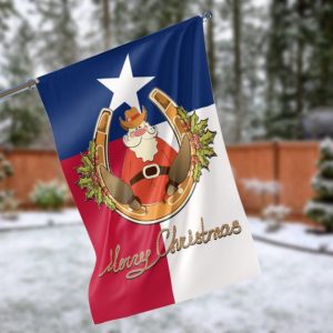 Texas Christmas Cowboy Santa Garden Flag – 12×18 Garden Flag