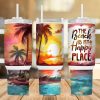 The Beach Is My Happy Place 40 Oz 2 Piece Tumbler Wrap