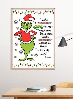 The Grinch Christmas Poster Print, Digital Poster Wall Art