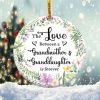 The Love Between Grandmother and Granddaughter Ornament Png, Round Christmas Ornament
