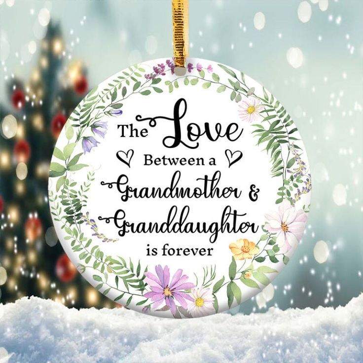 The Love Between Grandmother and Granddaughter Ornament Png, Round Christmas Ornament The Love Between Grandmother and Granddaughter Ornament Png, Round Christmas Ornament