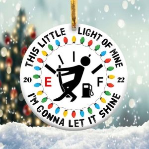 This Little Light of Mine Ornament Png, Round Christmas Ornament