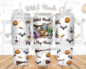 This Witch Needs Coffee 40 Oz 2 Piece Tumbler Wrap