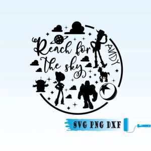 Toy Story Inspired Reach For The Sky Svg, Circle Collage, SVG