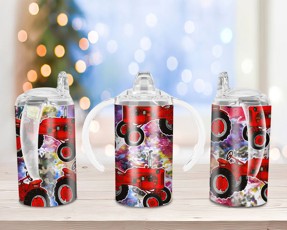 Tractor Straight Sippy Cup Sublimation Design Tractor Straight Sippy Cup Sublimation Design