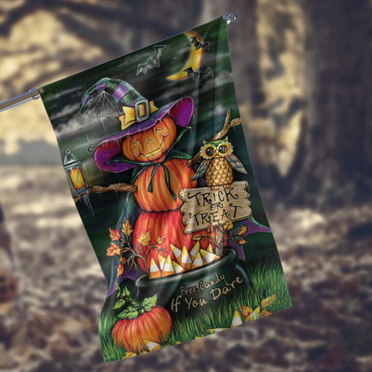 Trick Or Treat Halloween Garden Flag – 12×18 Garden Flag Trick Or Treat Halloween Garden Flag – 12×18 Garden Flag