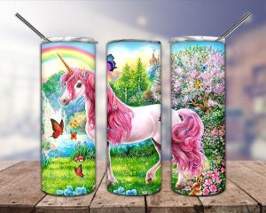 Unicorn Rainbow Tumbler Png