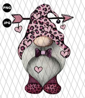 Valentine Gnome Leopard Png