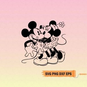 Valentine Mickey and Minnie SVG, Mickey Minnie Engaged Married Anniversary Svg