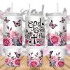 Vibrant Floral God Is Good 40 Oz 2 Piece Tumbler Wrap