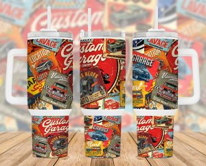 Vintage Garage 40 Oz 2 Piece Tumbler Wrap