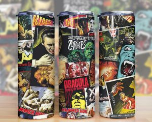 Vintage Horror Movie Tumbler Png