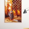 Walking With The Lambs Jesus Poster Print, Digital Poster Wall Art