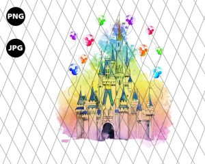 Watercolor Castle Magic Kingdom Png