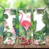 Watercolor Tropical Flamingo Tumbler Png