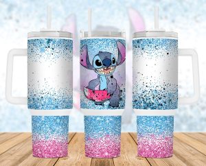 Watermelon Cartoon Stitch 40 Oz 2 Piece Tumbler Wrap